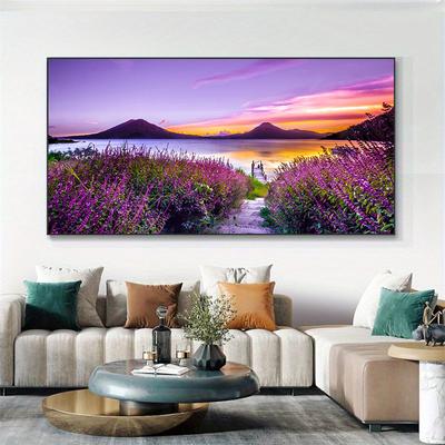 Modern Landscape Pictures Lavender Posters and Prints Purple Flower Canvas Painting for Living Room Home Decor Wall Art Cuadros No Frame