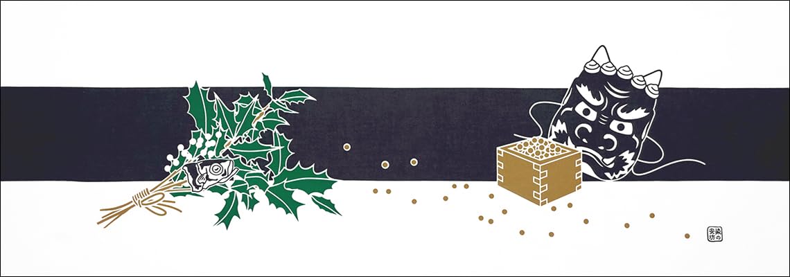 

Dyeing Anbo Hand Towel Authentic Dyed Cotton Made in 35cm x 100cm Evil-Bearing Ink 100% Tokuoka, Japan,