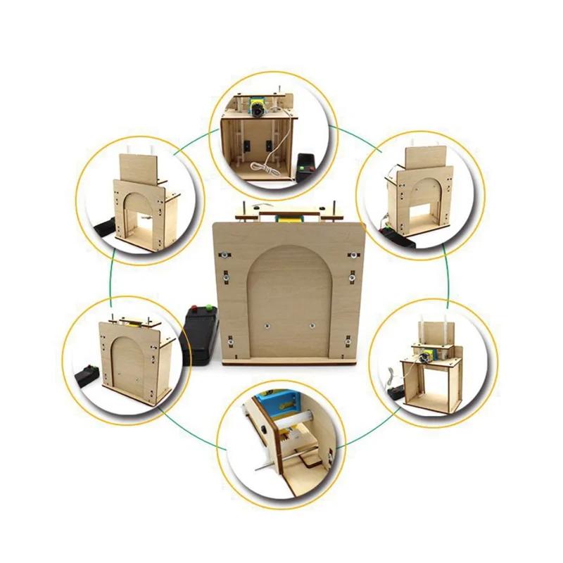 DIY 1 Sets Electric Remote Control Garage Door Wooden Model Science Toys Kids STEM Education Creative Kits
