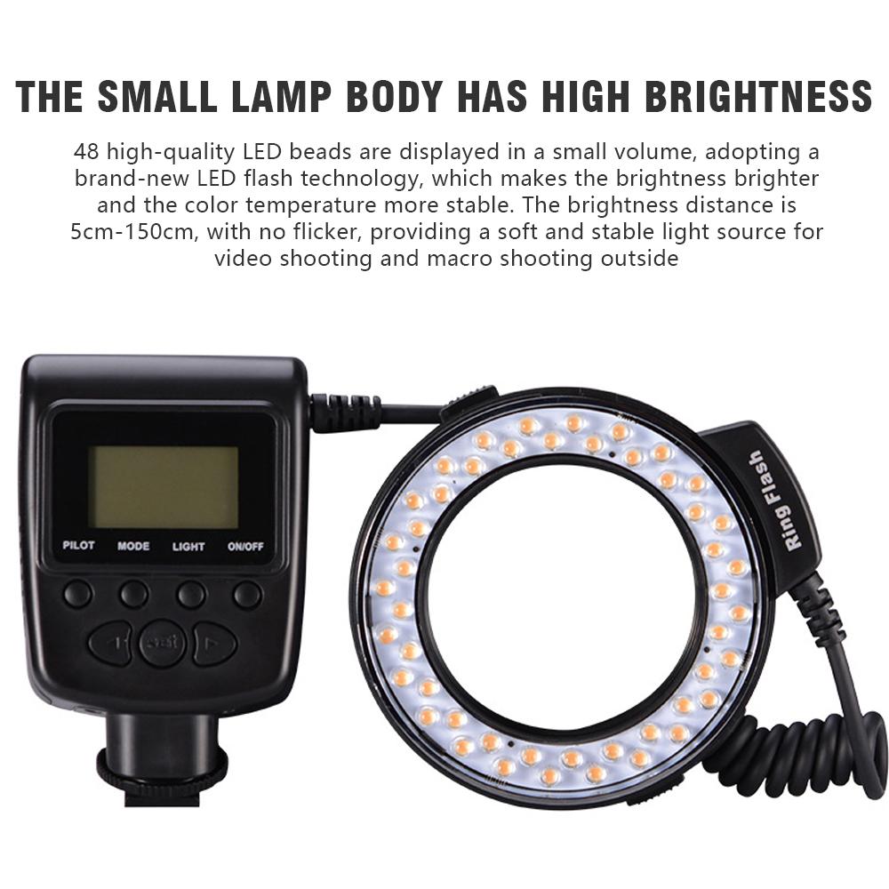New Macro LED Ring Flash Light RF 550D For Nikon Canon Olympus Fuji DSLR Cameras