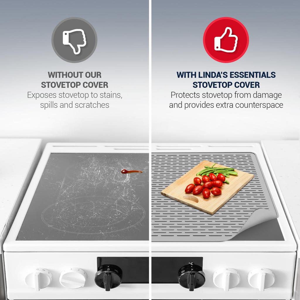 Stove Top Cover for Electric Stove -Silicone Stove Mat for Glass Top Heat-Resistant Cover Protector Dish Drying Mats For Kitchen