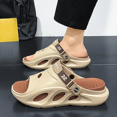 Men's Fashion EVA Slides, Non Slip Quick-drying Open Toe Slippers For Indoor Outdoor Walking, Men's Summer Beach Slides