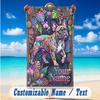 Dog Theme Beach Towel Personalized Custom Name & Text Soft Quick Dry Beach Towel for Swimming Travel