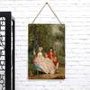 Europaar Klassiek Koppel IJzeren Schildering Retro Olieverf Stijl Woondecoratie Muurkunst voor Woonkamer