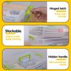 4-Layer Stackable Transparent Plastic Storage Box Portable Multi-Function Clear Organizer Tool for Home Office