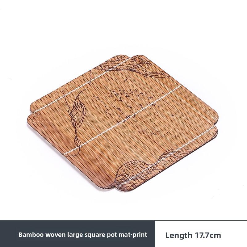 Retro bamboo coaster, thermal insulation pad, purple sand pot pad, Chinese style Zen classical tea ceremony, kung fu tea set