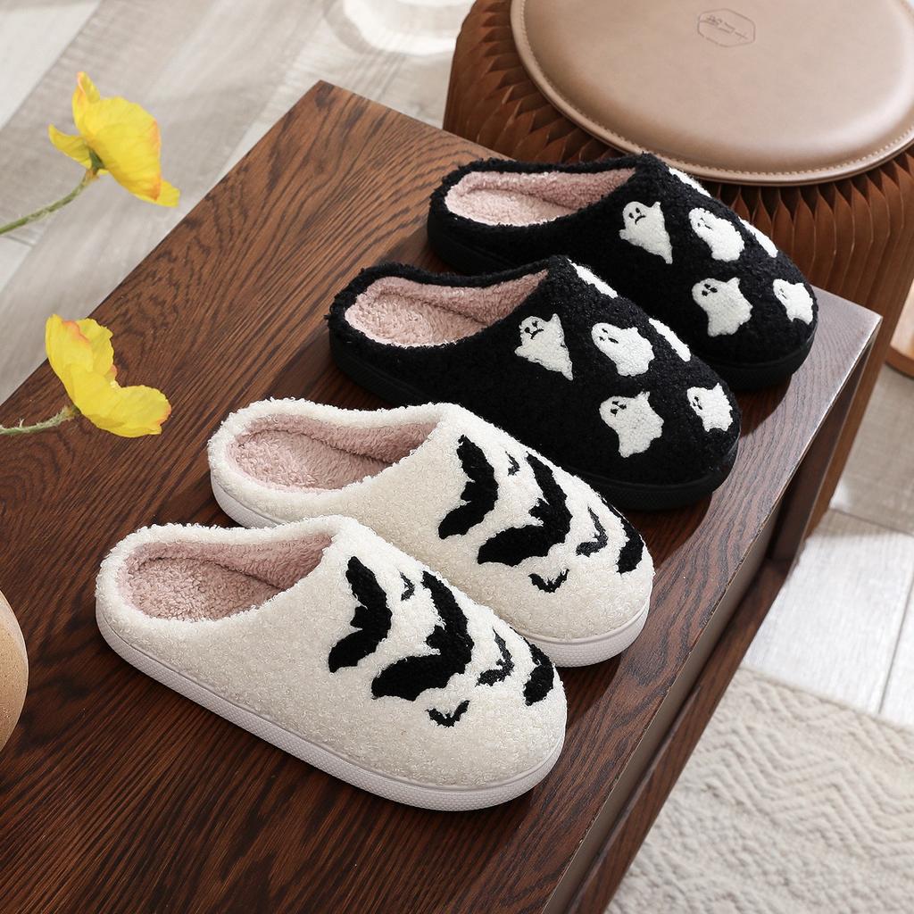 Fashion House Fuzzy Slipper Men Male Ghost Face Blue Evil Eye Home Shoes Plush Winter Warm Indoor Floor Non Slip Women Female Halloween