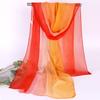Silky Touch Neck Scarf Gradient Color Shawl Hijab Fashion Long Gauze Headwrap  for Women