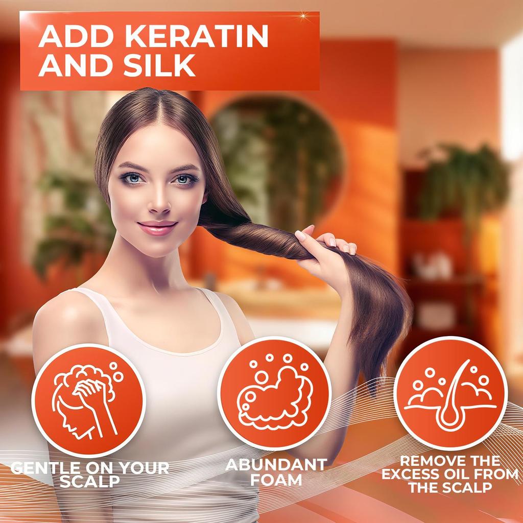 Keratin Smooth Color Shampoo-Clean, Smooth And Soft Hair-Strengthening The Hair Roots-Reduce Breakage And Split Ends-Care Dry & Damaged Hair, 200ml