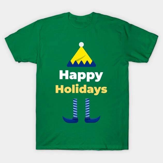 Happy Holidays Elf Quotes Made in Australia T-Shirt S
