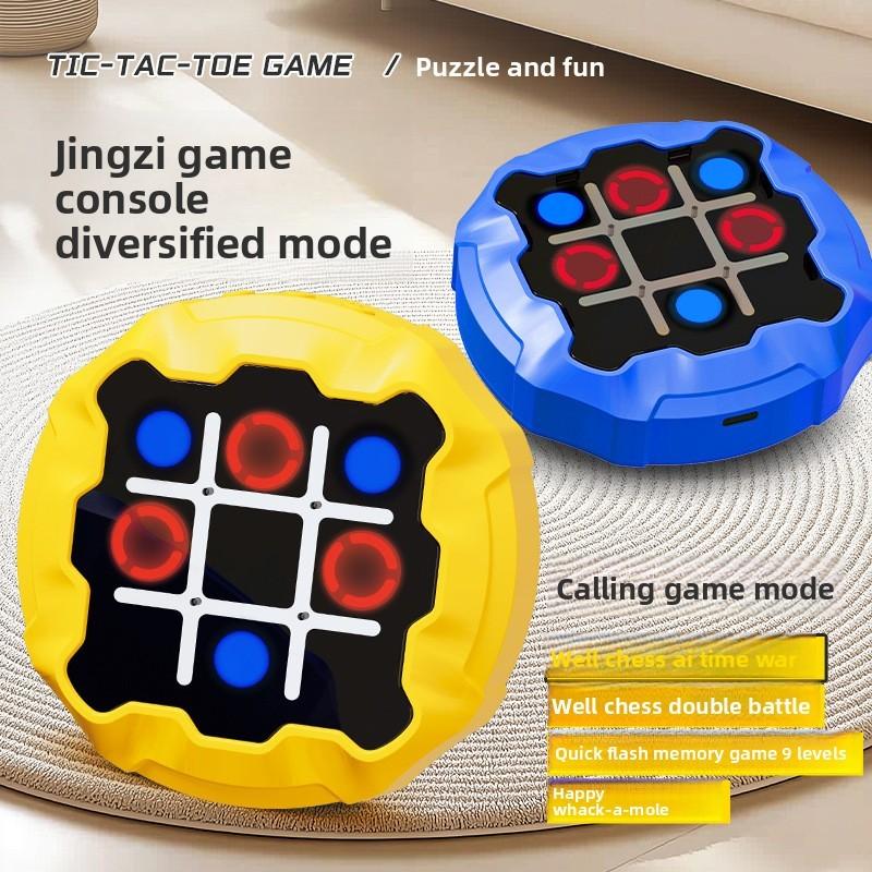 Gioco Portatile Tic Tac Toe Elettronico Ricaricabile Divertimento per Bambini Giocattolo da Viaggio