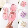 Summer Toddler Infant Kids Baby Girls Bowknot Pearl Princess Thong Sandals Shoes