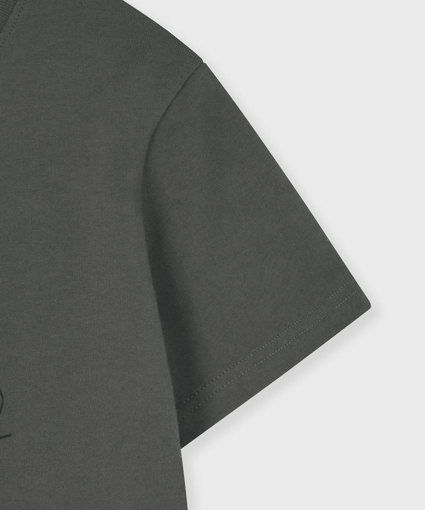 FALLETT Night Nero Crop Short Sleeve T-Shirt Charcoal