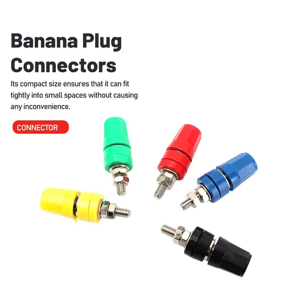 1-6PCS 4MM Banana Socket Insulated Binding Post Nut Banana Plug Jack Terminal Connector for Audio Amplifier Speaker Power Supply