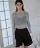 Deuloupisumeon Linen Sheer Loose Fit Knit [Silver]
