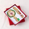 Portable Peacock Makeup Mirror Comb Set Hand-held Luxury Princess Make Up Mirror Metal Handle Embossing