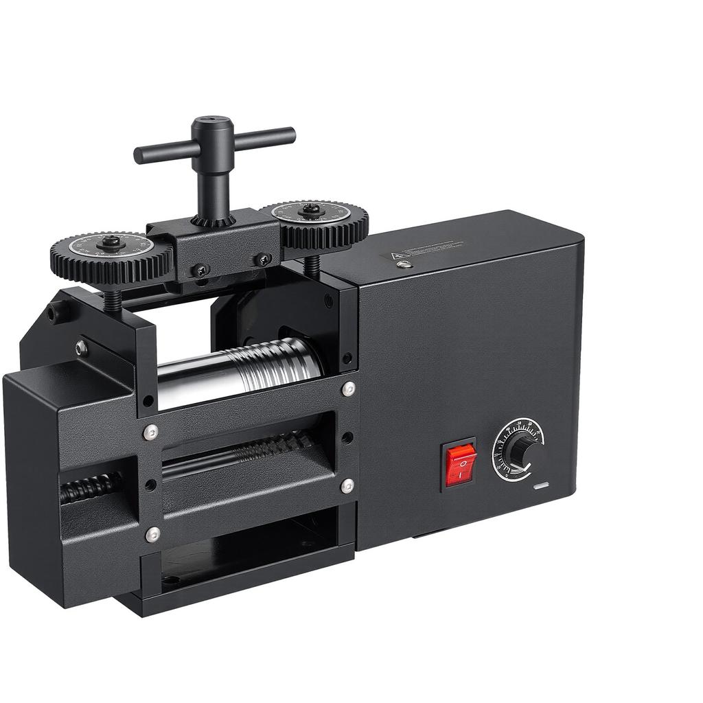 VEVOR Rolling Mill 4-in-1 Flat Square Round Half-Round Electric Roller Mill, Jewelry DIY Tool, 0.03-7 mm Adjustable Thickness