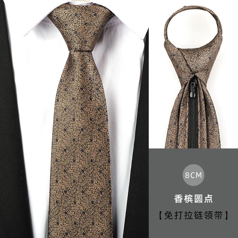 Tie Men'S Dress Business Handsome Blue Strip Zipper Professional Wedding Groom Korean Version Zipper Hand Tie