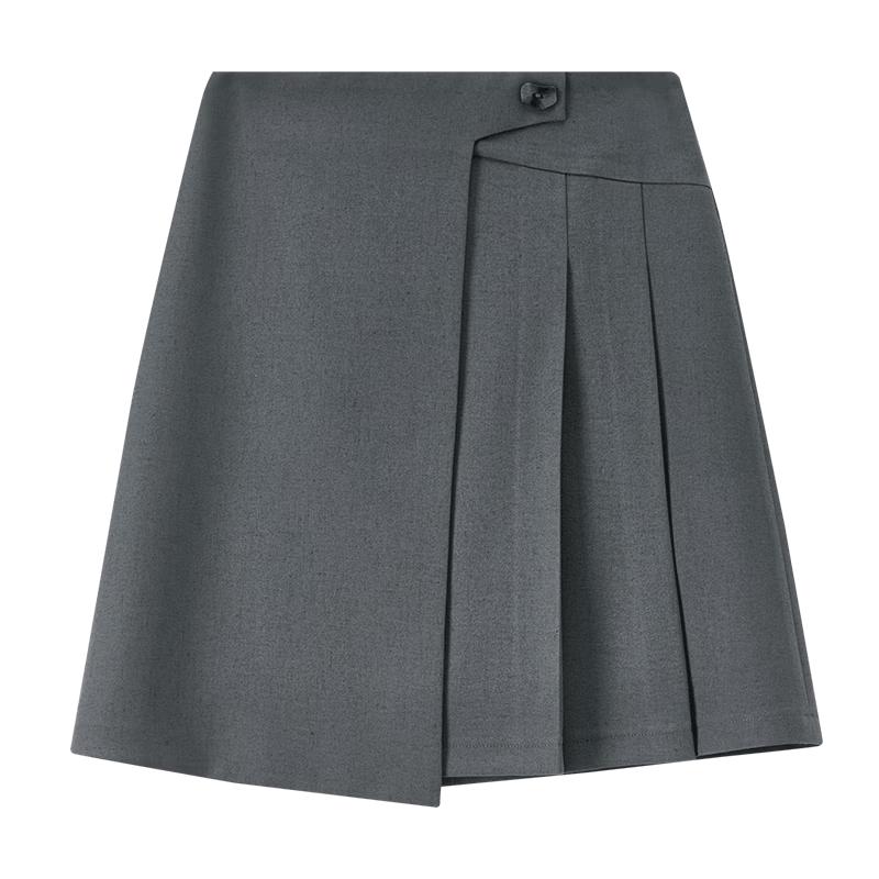 Shangdu Bila Women's Winter Linen Blend High-Waist A-Line Skirt