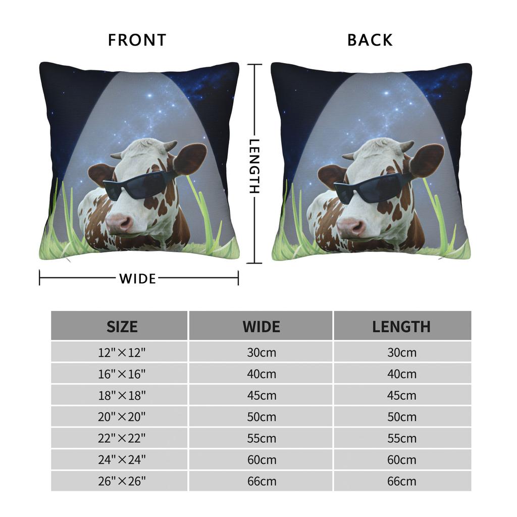 Pillow Case Retro UFO Kidnapped Cow Soft Pillow Cover Morden Cushion Cover Custom DIY Pillowcases For Sofa Home Decoration