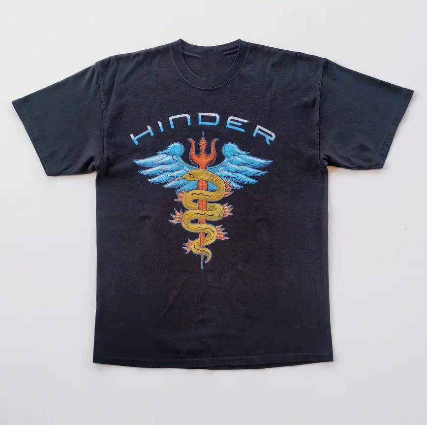 

Vintage Hinder Rock Band T Shirt Black All Size S to 5XL FF294 Unisex T-Shirt XXL