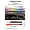 8-48Colors Metallic Color Outline Marker Pen Kawaii DIY Hand Account Graffiti Outline PenOffice Culture and Educational Supplies