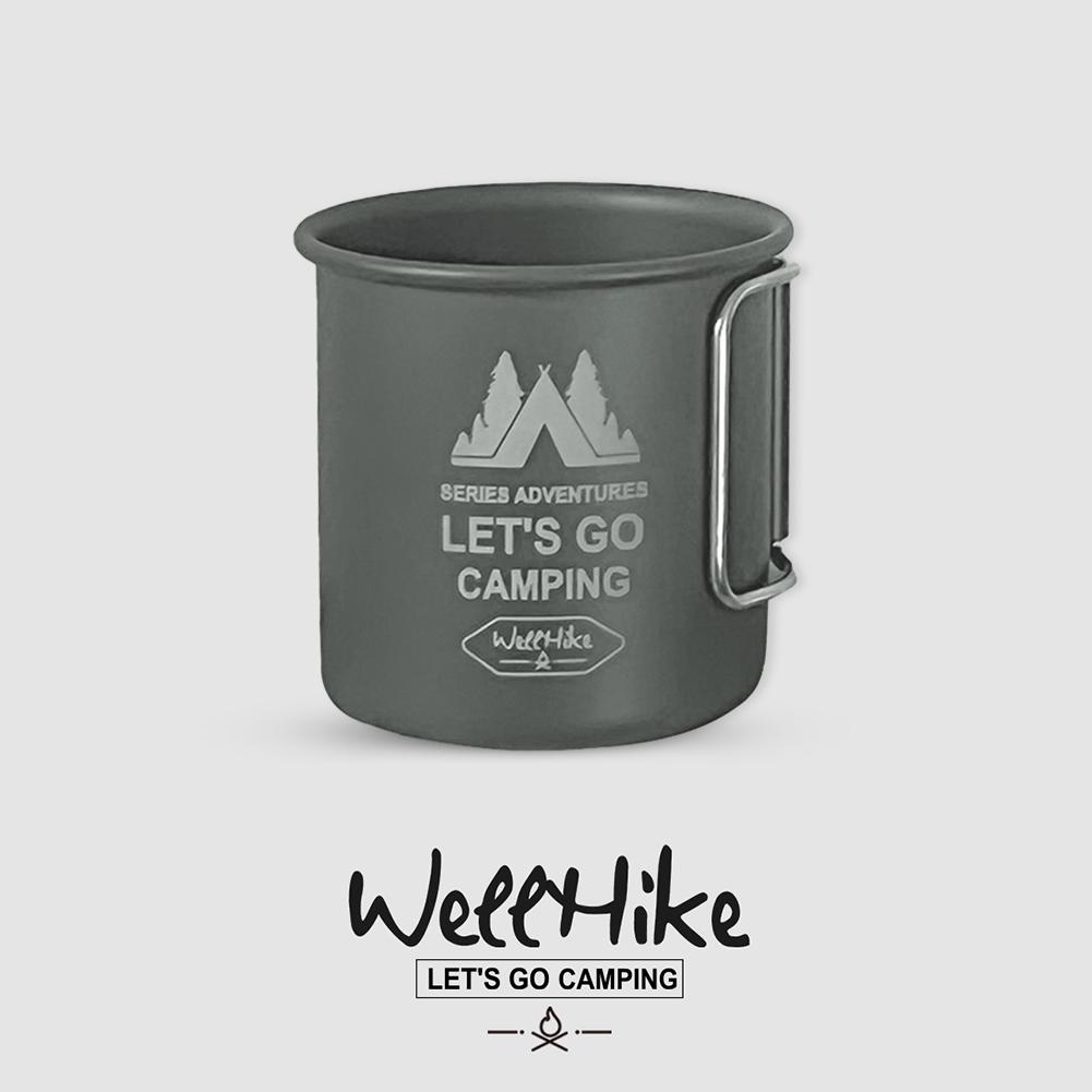 300ML Camping Travel 304 Stainless Steel Cup Carabiner Hook Handle Picnic Water Mug Outdoor Kitchen Ultra-Light Travel Hike Cup