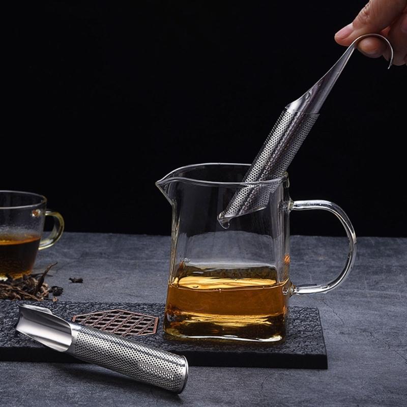 Teas Pipe Strainer Set Includes Brush And Hanging Hook Handle Design Stainless Steels Net Filter For Brewing Teas
