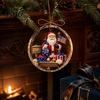 Commemorative Keepsake Gift 250 Anniversary USA Sea Glass Christmas Ornament, 1776-2026 Patriotic Faux Crystal Red Blue Festive Accents Clear
