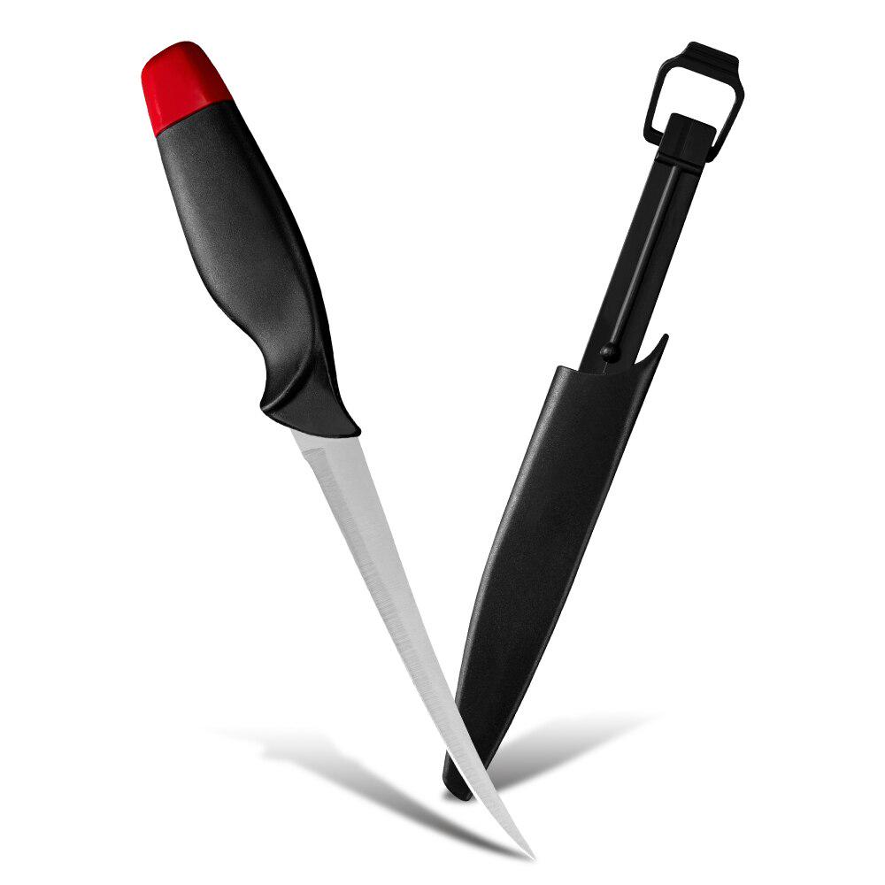 Urbeningskniv 6'' Filékniv i rostfritt stål Skiva Hackning Skärning Urbening Fisk Kött Fjäderfä, Med slida, köksredskap
