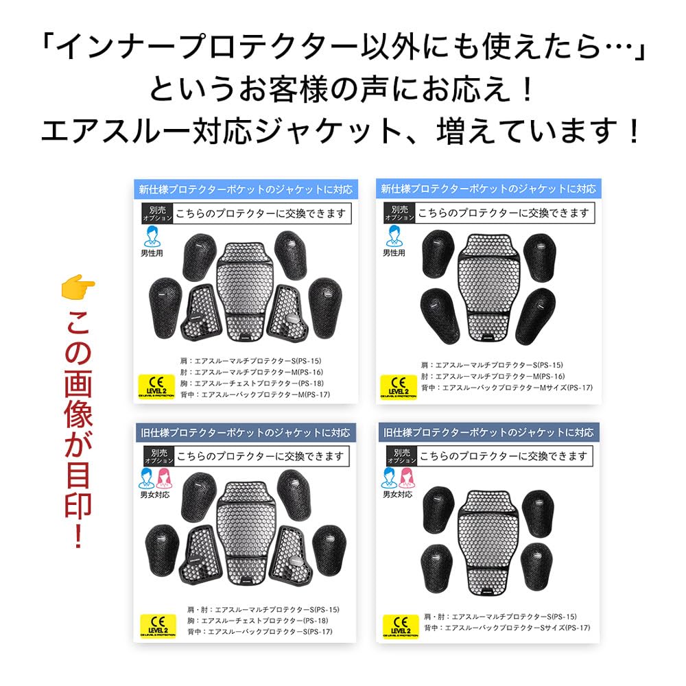 DEGNER CE Level 2 for Motorcycle Size for and 21cm X 16cm X X W X Black PS-15 Air-Through Multi-Protector Use, Small, Shoulders, Elbows, Knees, 0.6cm