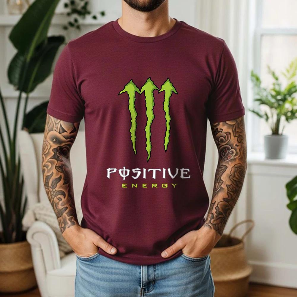 2026 Pánské Oversized Tričko Energetický Nápoj Estetika Dráp Monstra Pozitivní Energie Popkultura Grafické Ležérní Vrcholy