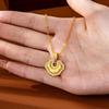Ancient Gold Zircon Cloud Lock Pendant: Women's Retro Jewelry