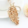 Portable Key Ring Fine Workmanship Alloy Tiger Rhinestone Keyring Keychain for Friends