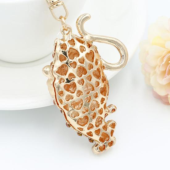 Portable Key Ring Fine Workmanship Alloy Tiger Rhinestone Keyring Keychain for Friends