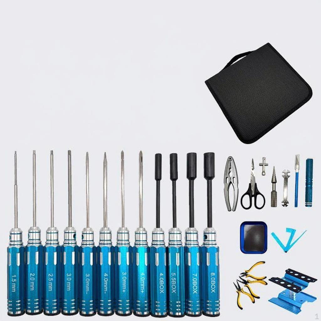precise Screwdriver Set, RC Model Tool Kit, metalcoated, attractive, 18Piece Black Hex 18pcs set