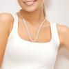 Collana lunga - Perlinea - Perla coltivata d'acqua dolce AAA+ - Semi-rotonda 8-9 mm - Bianco naturale - 60 cm