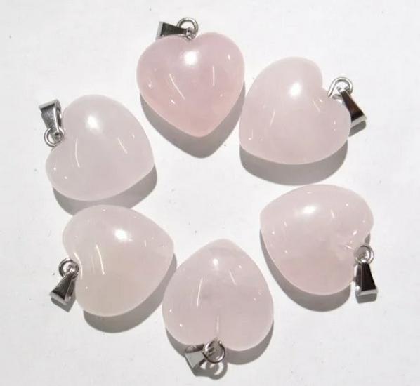 20MM Heart-Shaped Natural Crystal Stone Pendant Necklace DIY Accessory