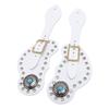 2Pcs Spur Strap Set Artificial Leather Rhinestone Decorations Adjustable Spur Holder for Cowboys