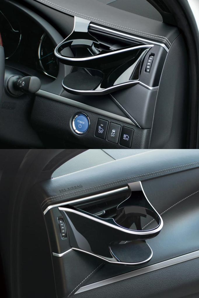 Tsuchiya Yac SY-HR1 SY-HR7 60 Series Harrier Dedicated Air Conditioner Drink Holder for Driver's Passenger Seat Set, Black