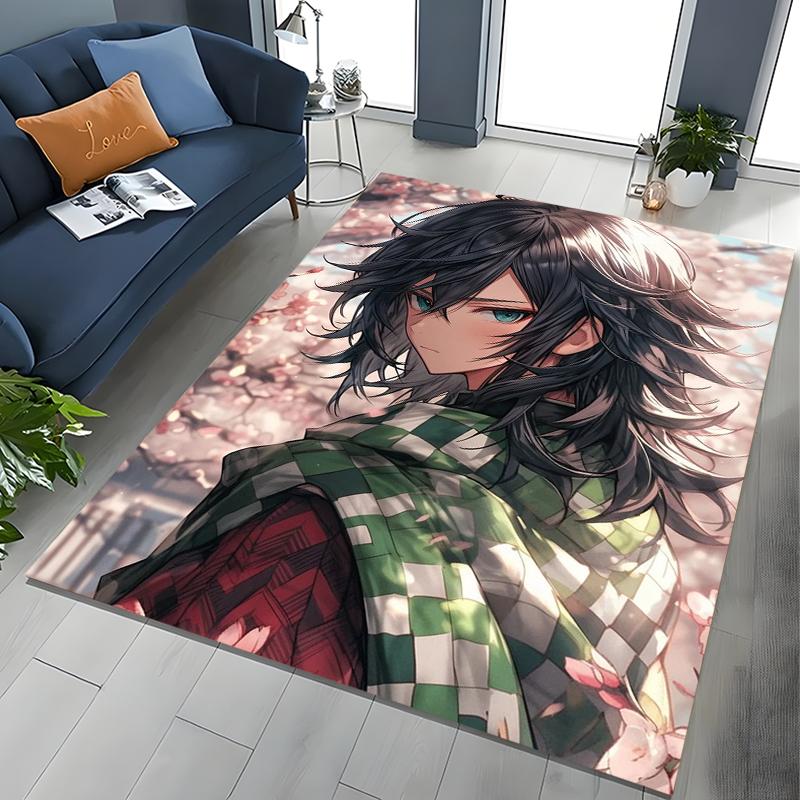 

2026 New Retro D-Demon-Slayer Cartoon Gift Rug for Bedroom Living Room Sofa Home Doormat Decor, Kids Play Non-slip Floor Mat 40x60cm