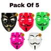 Sage Square Black, White, Red, Green & Pink Vendetta FACE MASK Fawkes Mask Anonymous VIP Edition Face-Mask Perfect Fit Cosplay V for Vendetta (Set