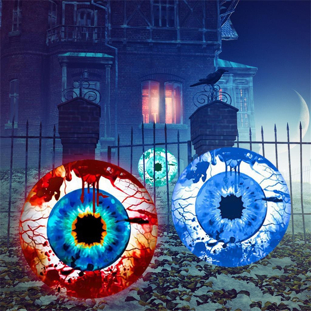 Halloween Decorations, 24 Inch Halloween Inflatable  Eyeball With Built-in Battery Powered Remote Controller RGB Color Changing LED Light