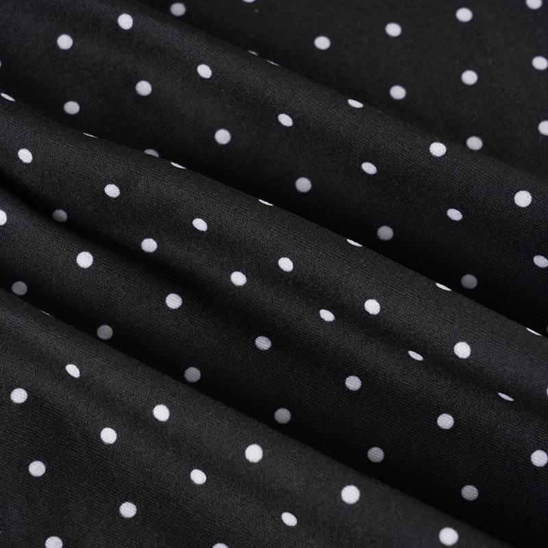 European & American Sweet Polka Dot Puff Sleeve Cropped Top with Button-Up & Round Neck - Slim Fit, Long Sleeve