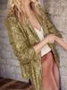 New Commute Style Solid Color Open-Front Blazer Collar Long Sleeve Casual Shiny Sequins Blazer Jacket for Women