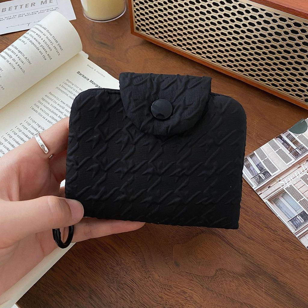 Damen Retro Plissiertes Münzfach mit Mehrschichtigem Kartenhalter & Kopfhörertasche