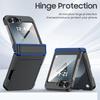 For Samsung Galaxy Z Flip 6 with Card Holder [RFID Blocking] & Hinge Protection & HD Screen Protector,Rugged Anti-Scratch Phone Case-Black
