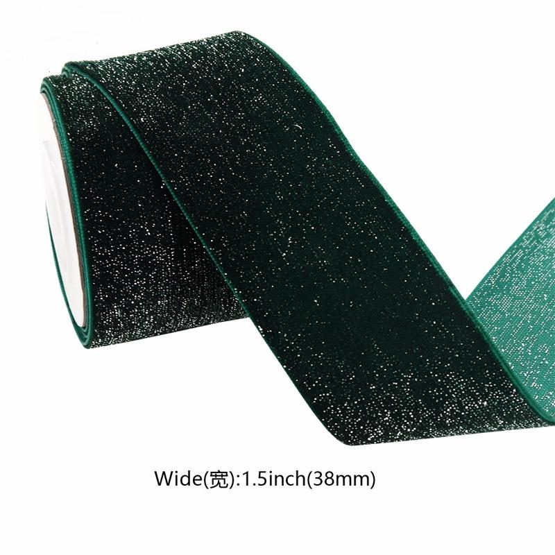 5 yardů zelená sametová stuha pro ručně vyráběné dárkové balicí potřeby domácí párty vánoční dekorace