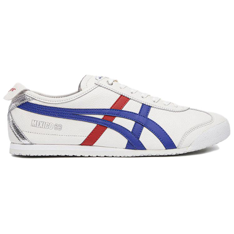 Onitsuka Tiger Mexico 66 Comfortable Versatile Durable Non-Slip Supportive Low-Top Casual Shoes Unisex sneaker White Blue Red 1183C693-100