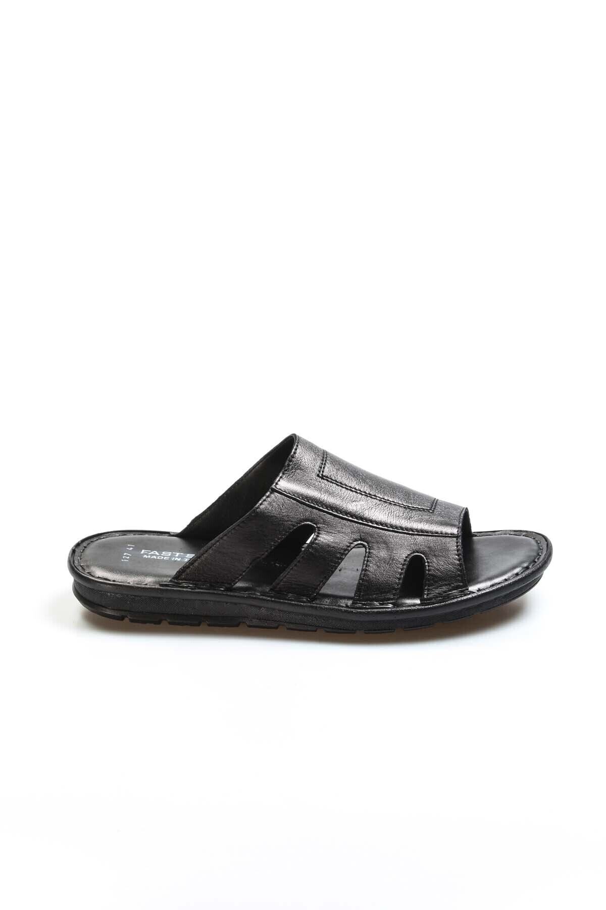 

Genuine Leather Black Orlondo Men s Flat Slippers 43